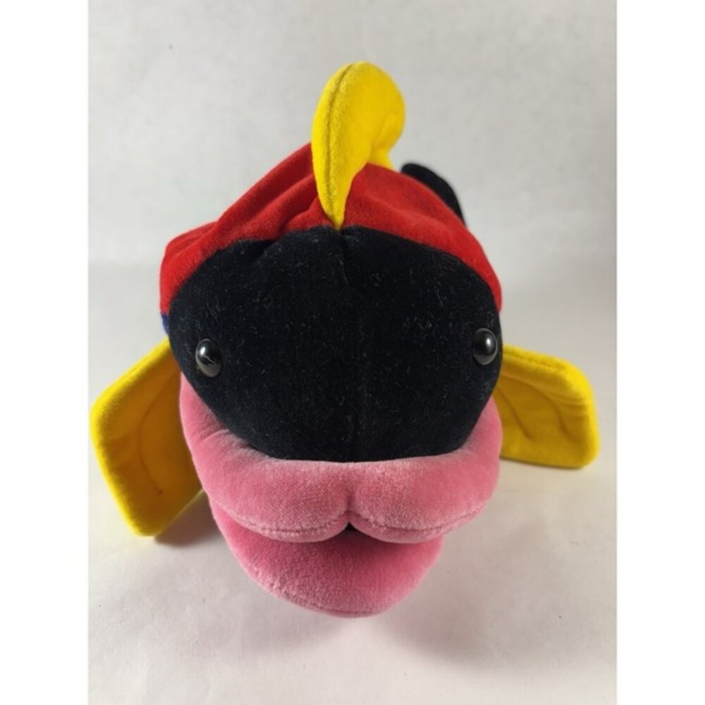 Vtg The Manhattan Toy Co 1997 Multi Color‎ F-Lips Fish Hand Puppet Plush 90s